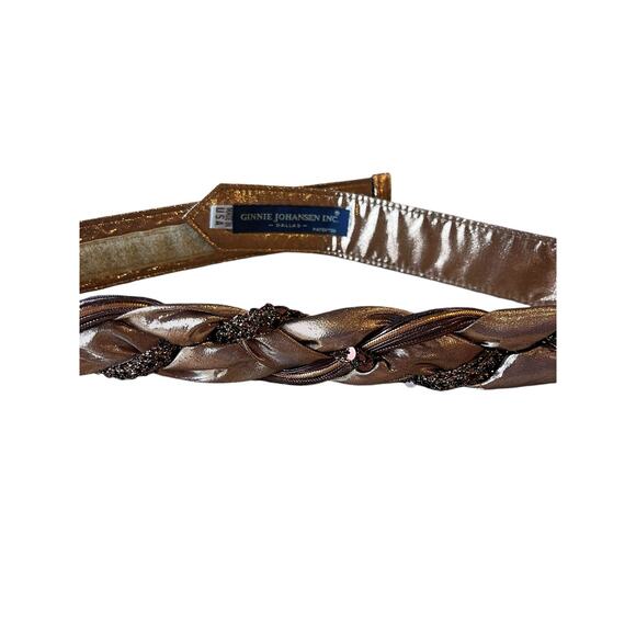 Ginnie Johansen Belt Bronze One Size Adjustable Closure Metallic Vintage Dallas - Picture 1 of 5